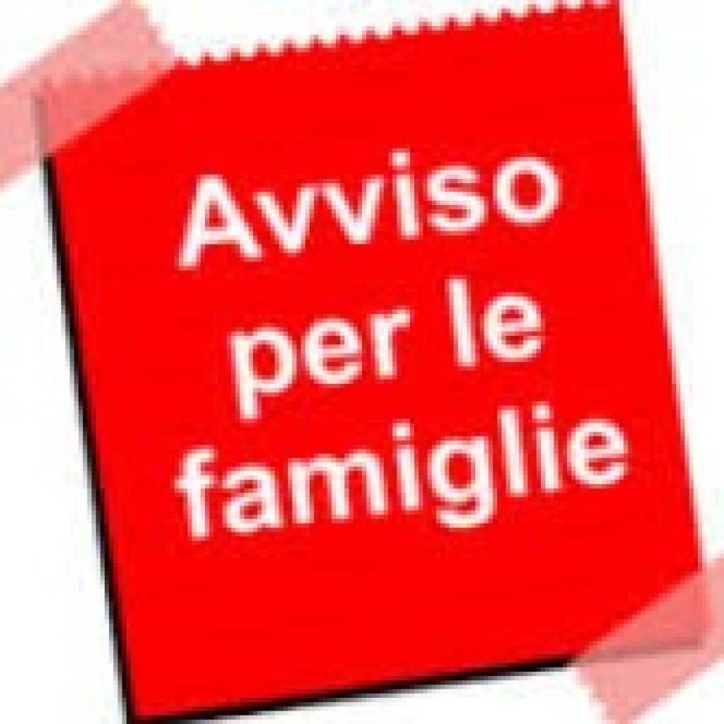 AVVISO ALLE FAMIGLIE per il 18/09/2019